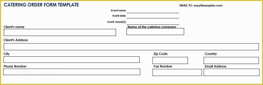 Catering form Template Free Of Catering order form Template Free Word Pdf