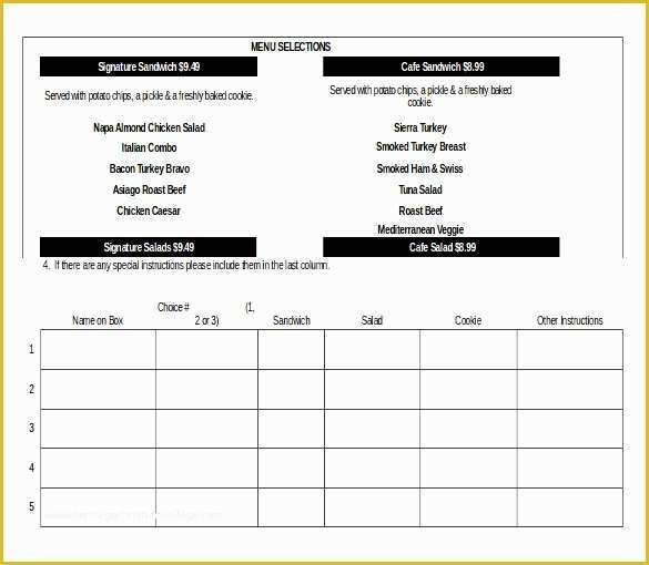 46 Catering form Template Free