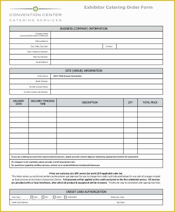 Catering form Template Free Of Catering order form Template Word Inspirational Invoice