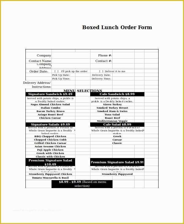 Catering form Template Free Of Excel order form Template 19 Free Excel Documents