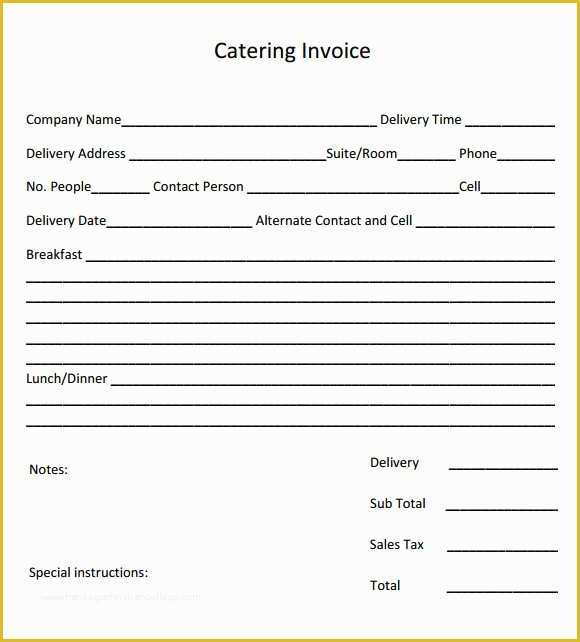 Catering order form Template Free Of 16 Catering Invoice Samples