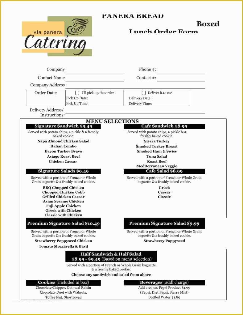Catering order form Template Free Of 8 Catering order form Free Samples Examples Download