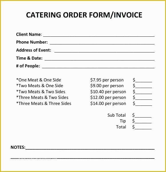 Catering order form Template Free Of Catering order form Template Word Beautiful Customer