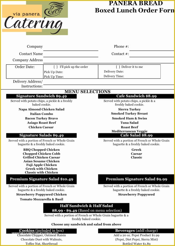 Catering order form Template Free Of Download Catering order form Template Excel for Free
