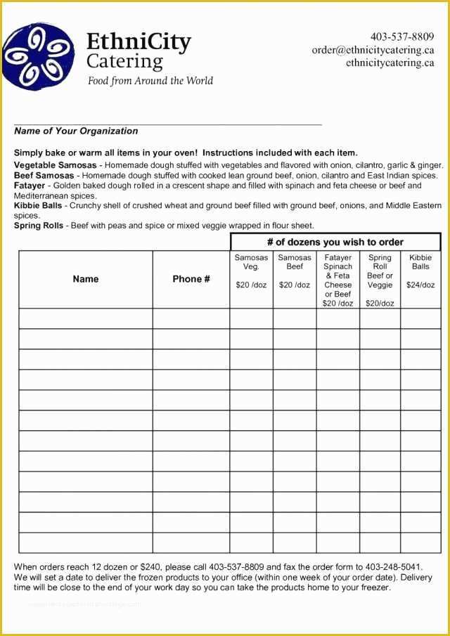 Catering order form Template Free Of Loveable Catering form Template – Heritageacresnutrition