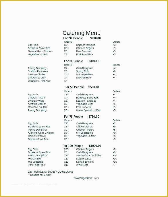 Catering order form Template Free Of Restaurant order Template – Radioretail