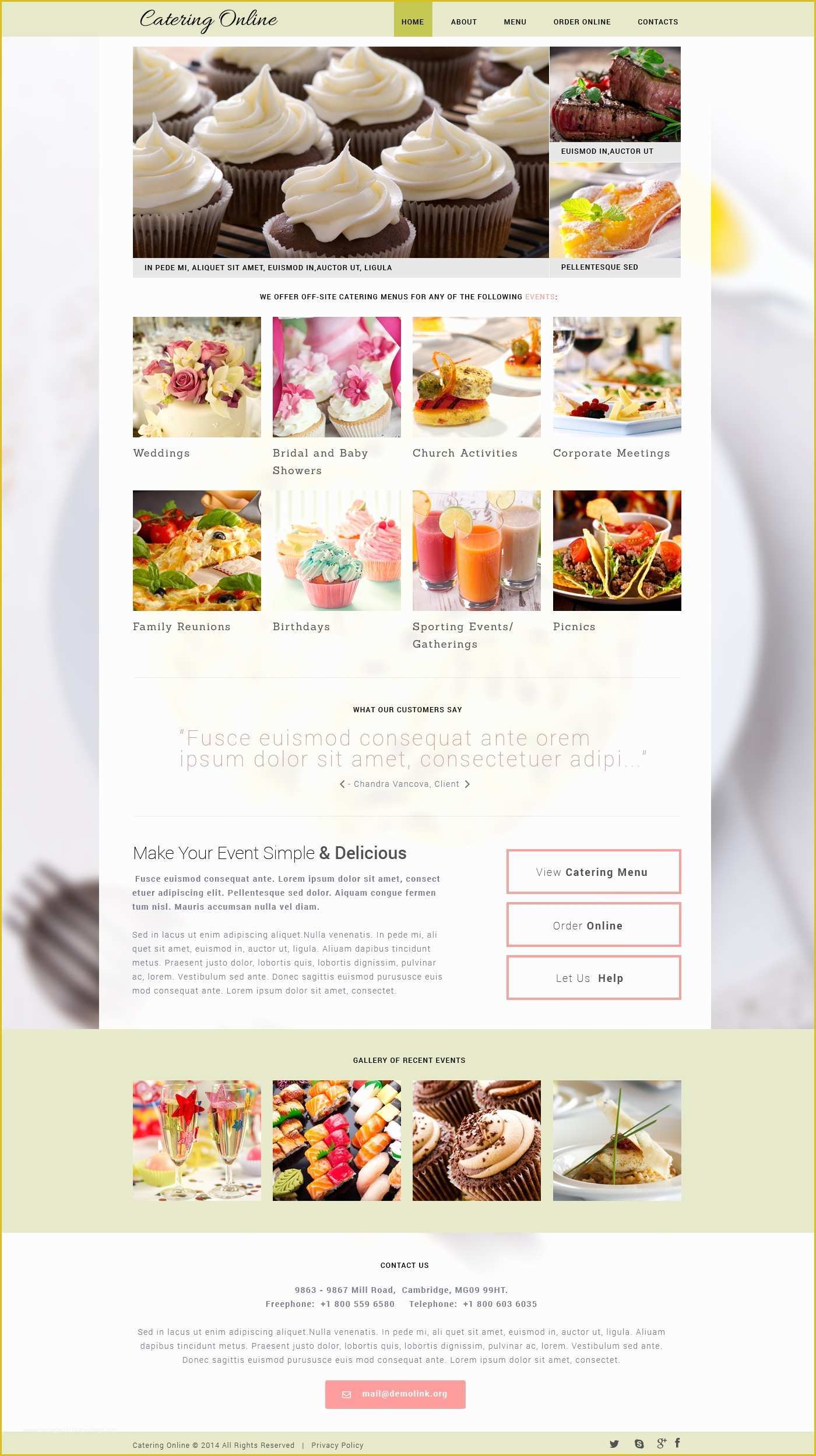 Catering Website Templates Free Of Catering Responsive Website Template