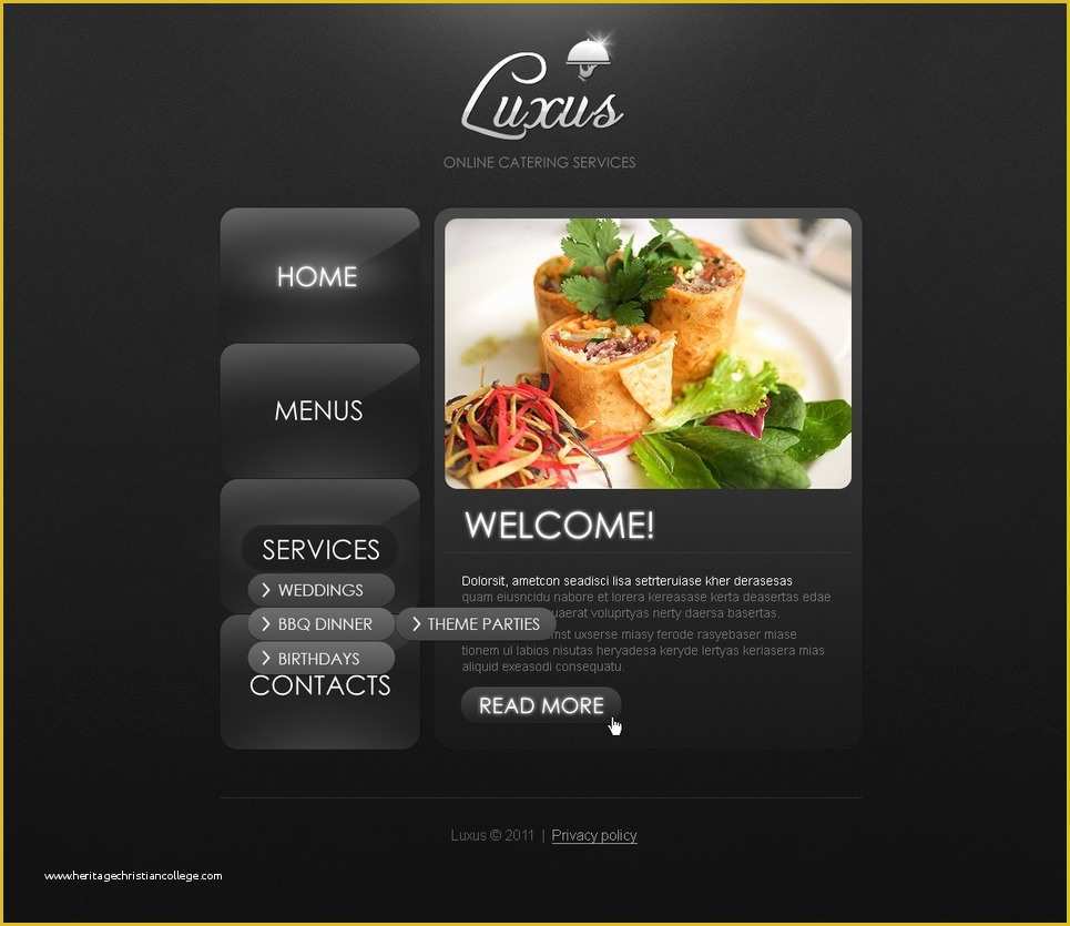 Catering Website Templates Free Of Catering Website Template