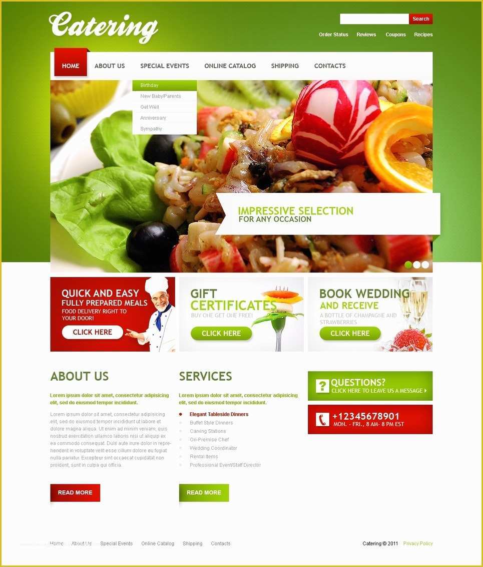 Catering Website Templates Free Of Catering Website Template