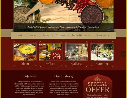 Catering Website Templates Free Of Little Delhi Indian Restaurant Bootstrap HTML Template On