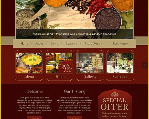 Catering Website Templates Free Of Little Delhi Indian Restaurant Bootstrap HTML Template On