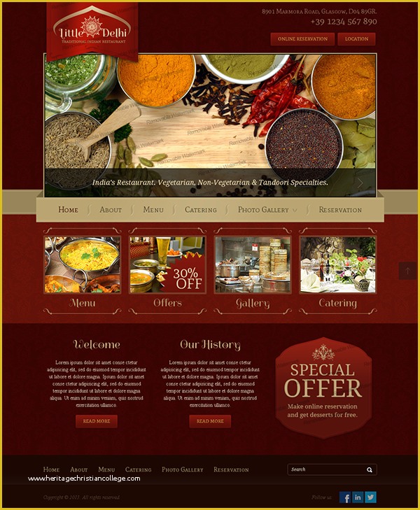 Catering Website Templates Free Of Little Delhi Indian Restaurant Bootstrap HTML Template On