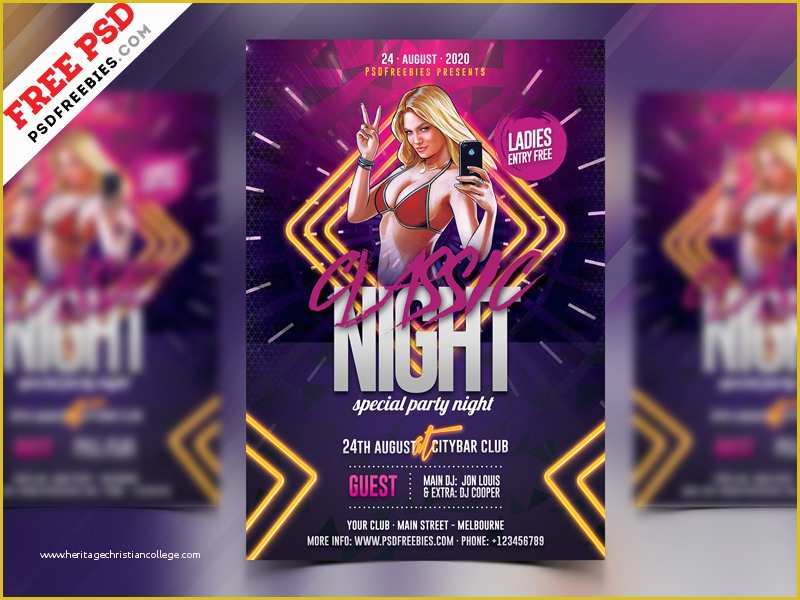 Celebration Flyer Template Free Of Free Club Night Party Flyer Psd by Psd Freebies