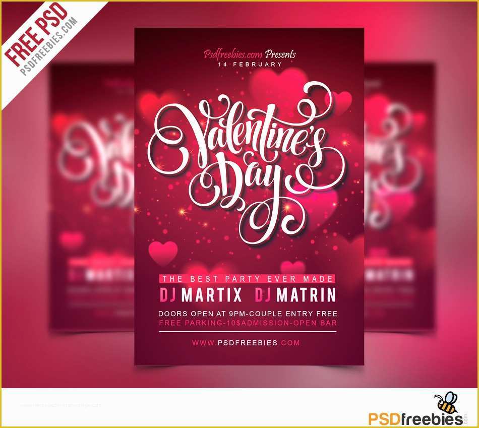 Celebration Flyer Template Free Of Free Valentines Party Flyer Psd Template
