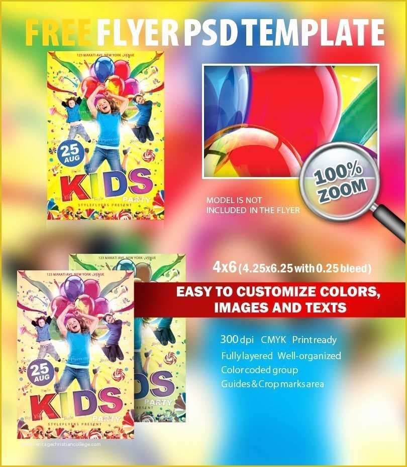 Celebration Flyer Template Free Of Kids Party Free Psd Flyer Template Free Download
