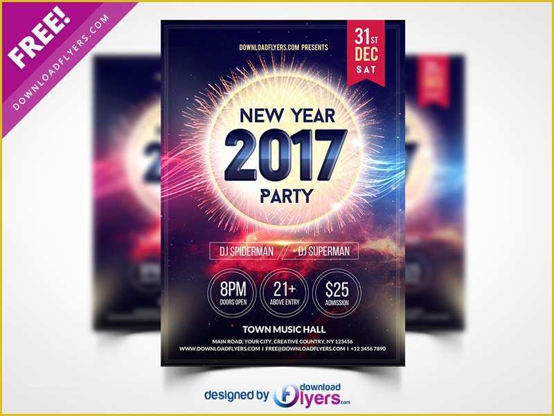 Celebration Flyer Template Free Of New Year 2017 Party Flyer Template Free Psd by Flyer Psd