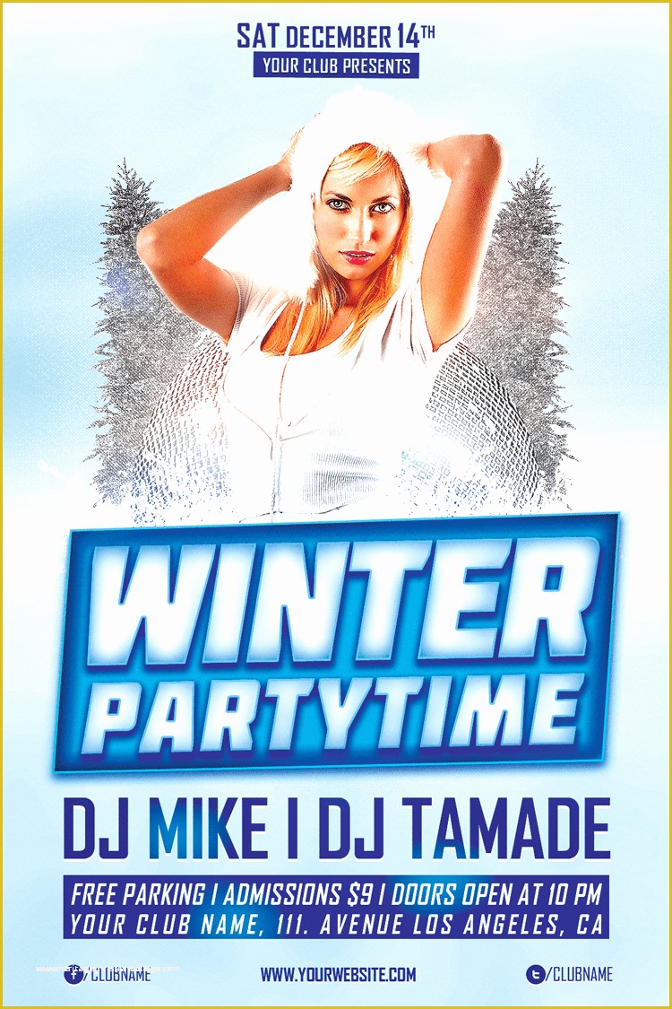 Celebration Flyer Template Free Of Winter Party Time Free Psd Flyer Template
