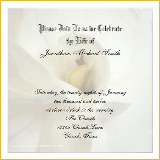 Celebration Of Life Cards Templates Free Of Celebration Of Life Invitation 5 25&quot; Square Invitation