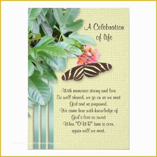 Celebration Of Life Cards Templates Free Of Celebration Of Life Invitation