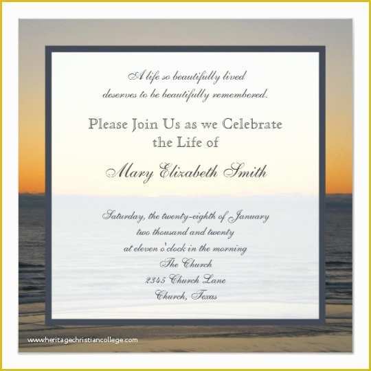 Celebration Of Life Cards Templates Free Of Celebration Of Life Invitation