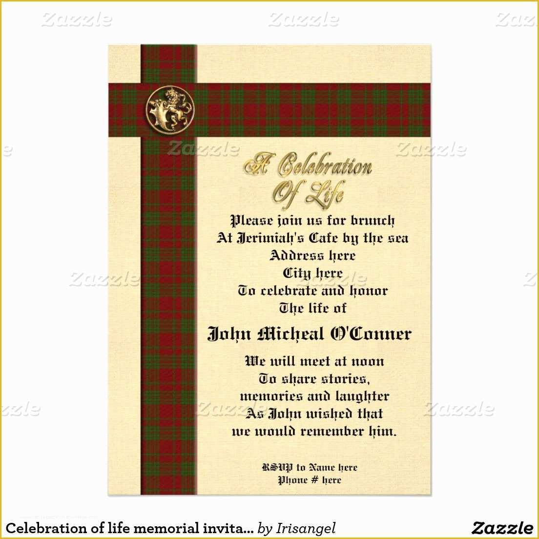 Celebration Of Life Cards Templates Free Of Celebration Of Life Memorial Invitation for Man 5" X 7