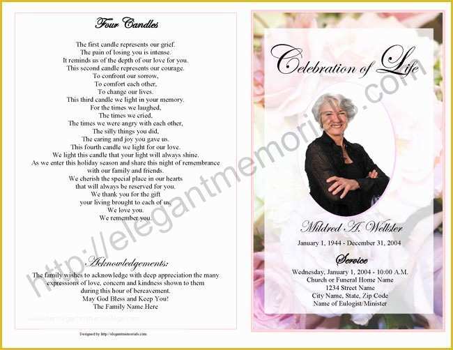 Celebration Of Life Cards Templates Free Of Celebration Of Life Service Program Sample