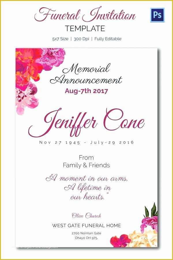 Celebration Of Life Cards Templates Free Of Death Celebration Life Invitation Wording Memorial