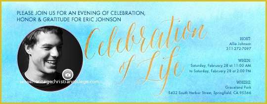 Celebration Of Life Cards Templates Free Of Religious Free Online Invitations