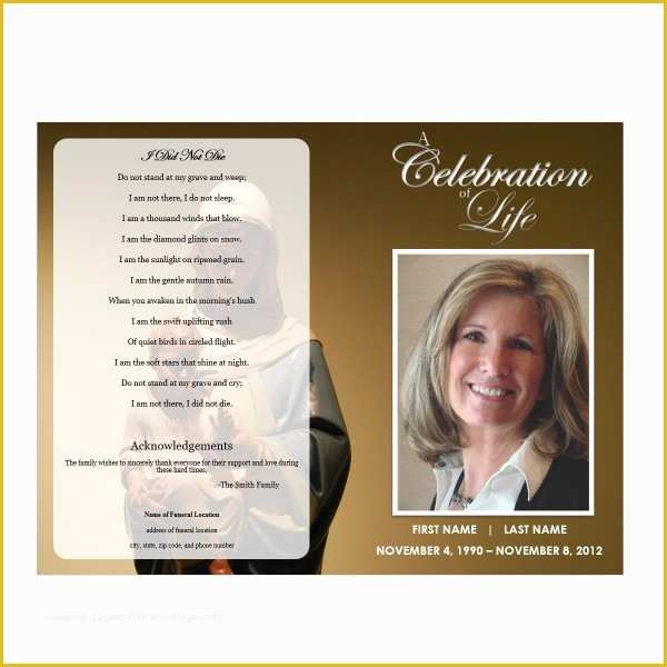 Celebration Of Life Cards Templates Free Of Virgin Mary Funeral Program Funeral Pamphlets