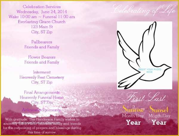 Celebration Of Life Template Free Download Of 20 Funeral Flyer Templates Free & Premium Download