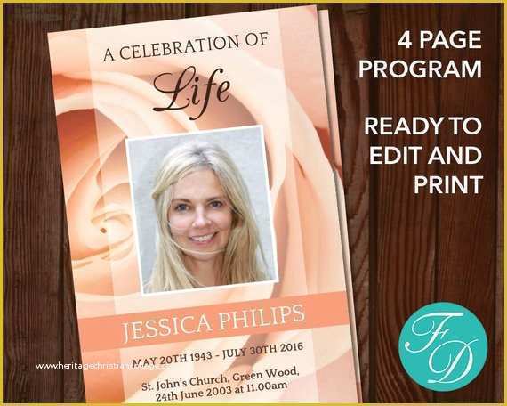 Celebration Of Life Template Free Download Of Celebration Of Life Printable Funeral Program Template