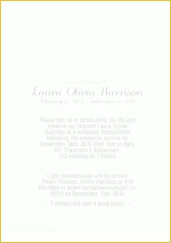 Celebration Of Life Template Free Download Of Free Celebration Life Templates Invitation Template