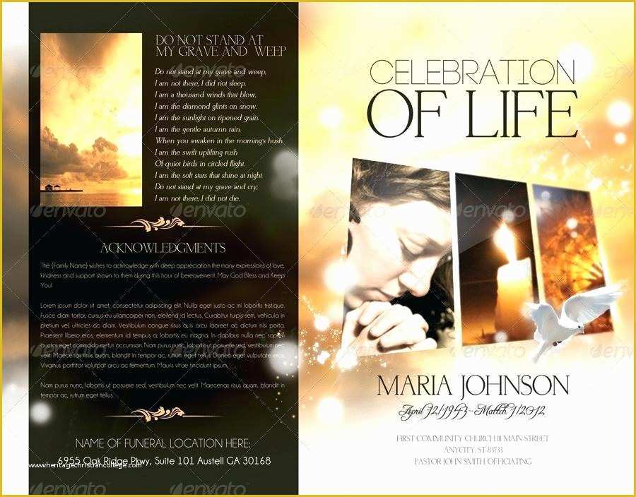 Celebration Of Life Template Free Download Of Printable Celebration Life Program Template Free