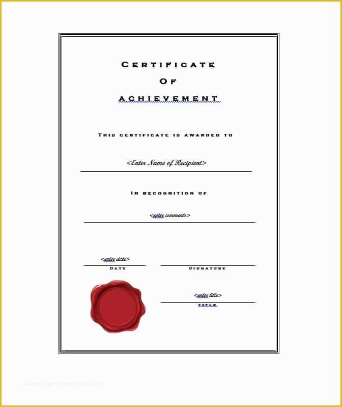 Certificate Of Achievement Template Free Of 40 Great Certificate Of Achievement Templates Free