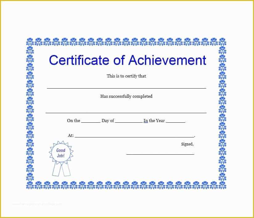 Certificate Of Achievement Template Free Of 40 Great Certificate Of Achievement Templates Free
