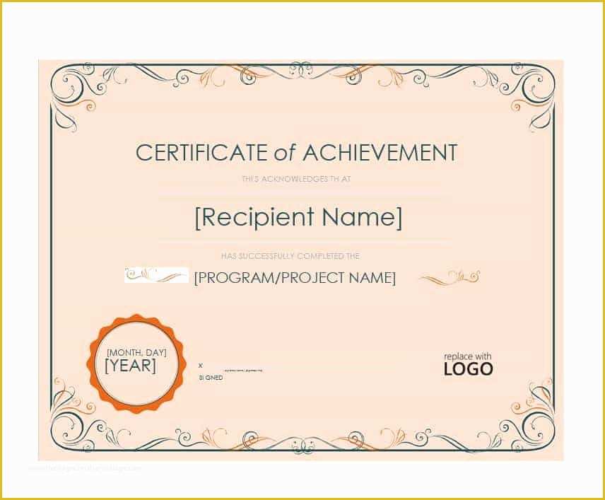 Certificate Of Achievement Template Free Of 40 Great Certificate Of Achievement Templates Free