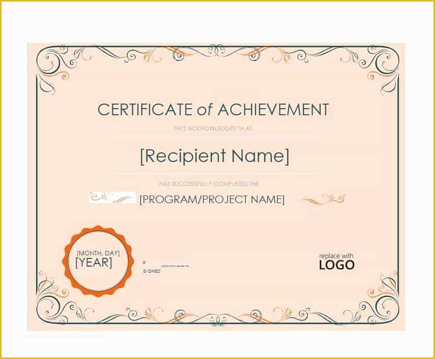 Certificate Of Achievement Template Free Of 40 Great Certificate Of Achievement Templates Free