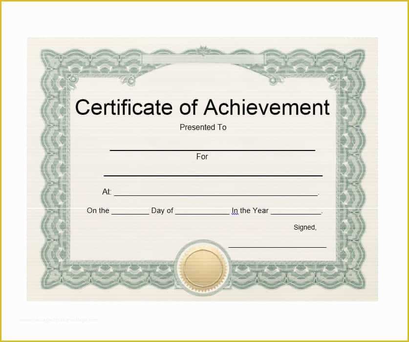 Certificate Of Achievement Template Free Of 40 Great Certificate Of Achievement Templates Free