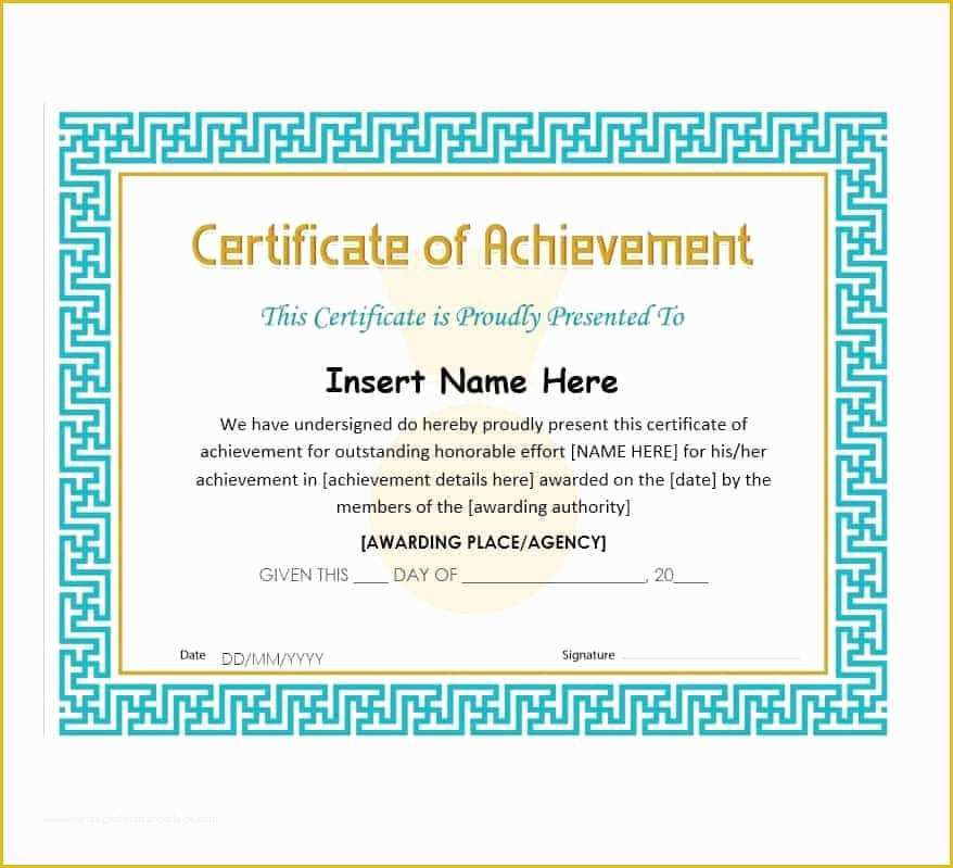 Certificate Of Achievement Template Free Of 40 Great Certificate Of Achievement Templates Free