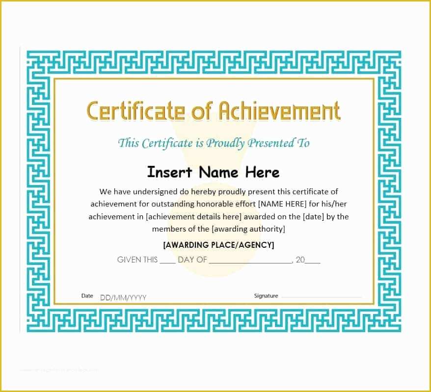 Certificate Of Achievement Template Free Of 40 Great Certificate Of Achievement Templates Free