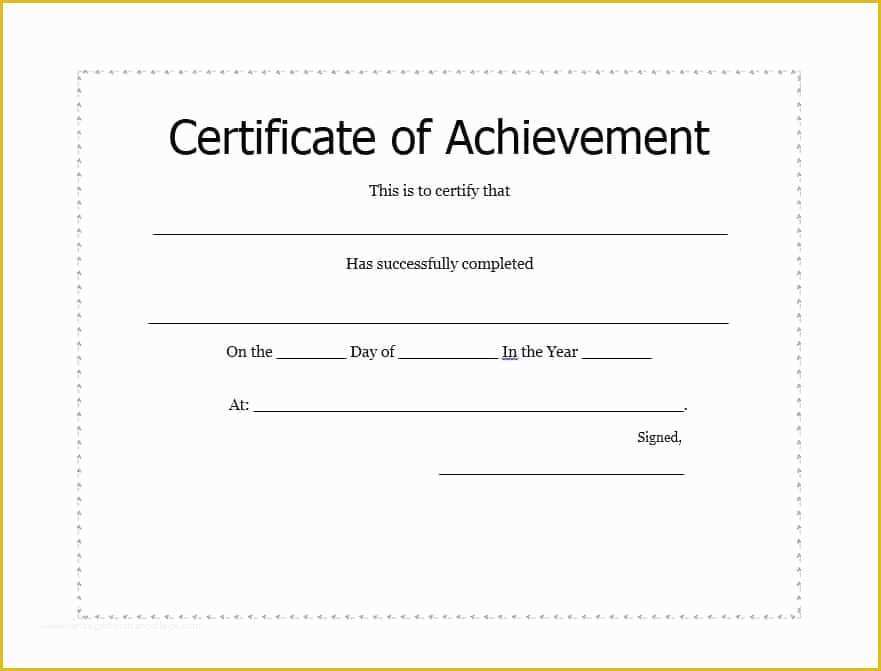 Certificate Of Achievement Template Free Of 40 Great Certificate Of Achievement Templates Free