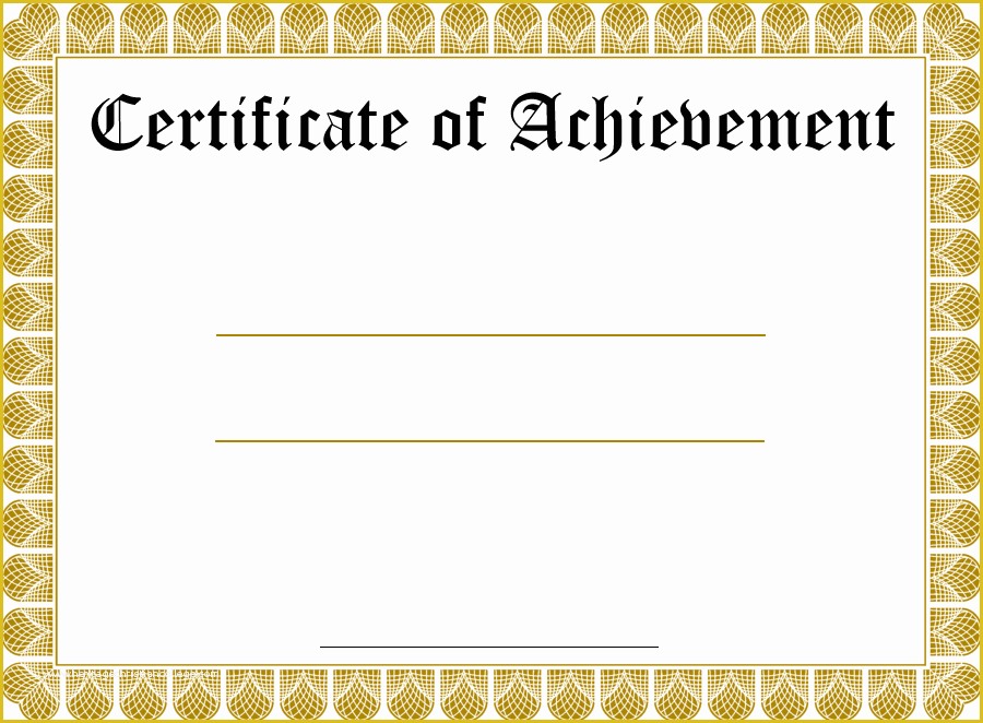 Certificate Of Achievement Template Free Of Blank Certificate Templates