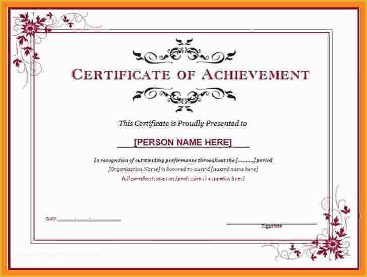 Certificate Of Achievement Template Free Of Certificate Free Download Certificate Achievement
