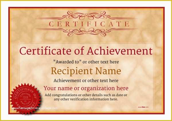 Certificate Of Achievement Template Free Of Certificate Of Achievement Free Templates Easy to Use