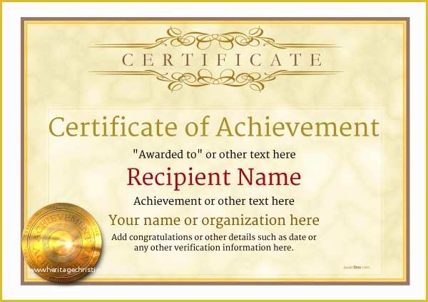 Certificate Of Achievement Template Free Of Certificate Of Achievement Free Templates Easy to Use