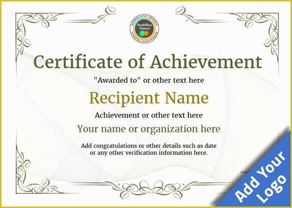 Certificate Of Achievement Template Free Of Certificate Of Achievement Free Templates Easy to Use