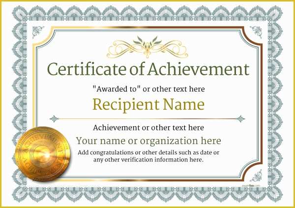 Certificate Of Achievement Template Free Of Certificate Of Achievement Free Templates Easy to Use