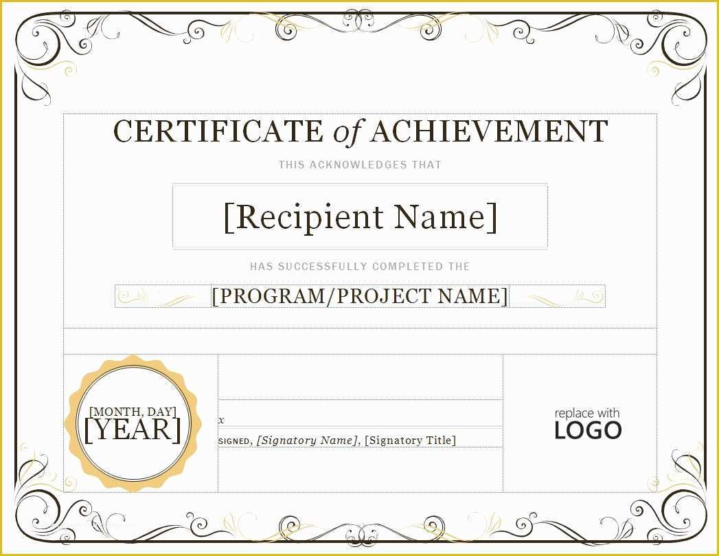 Certificate Of Achievement Template Free Of Certificate Of Achievement