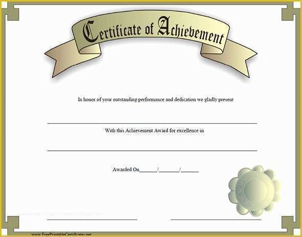 Certificate Of Achievement Template Free Of Certificate Of Achievement Template 38 Download In Psd