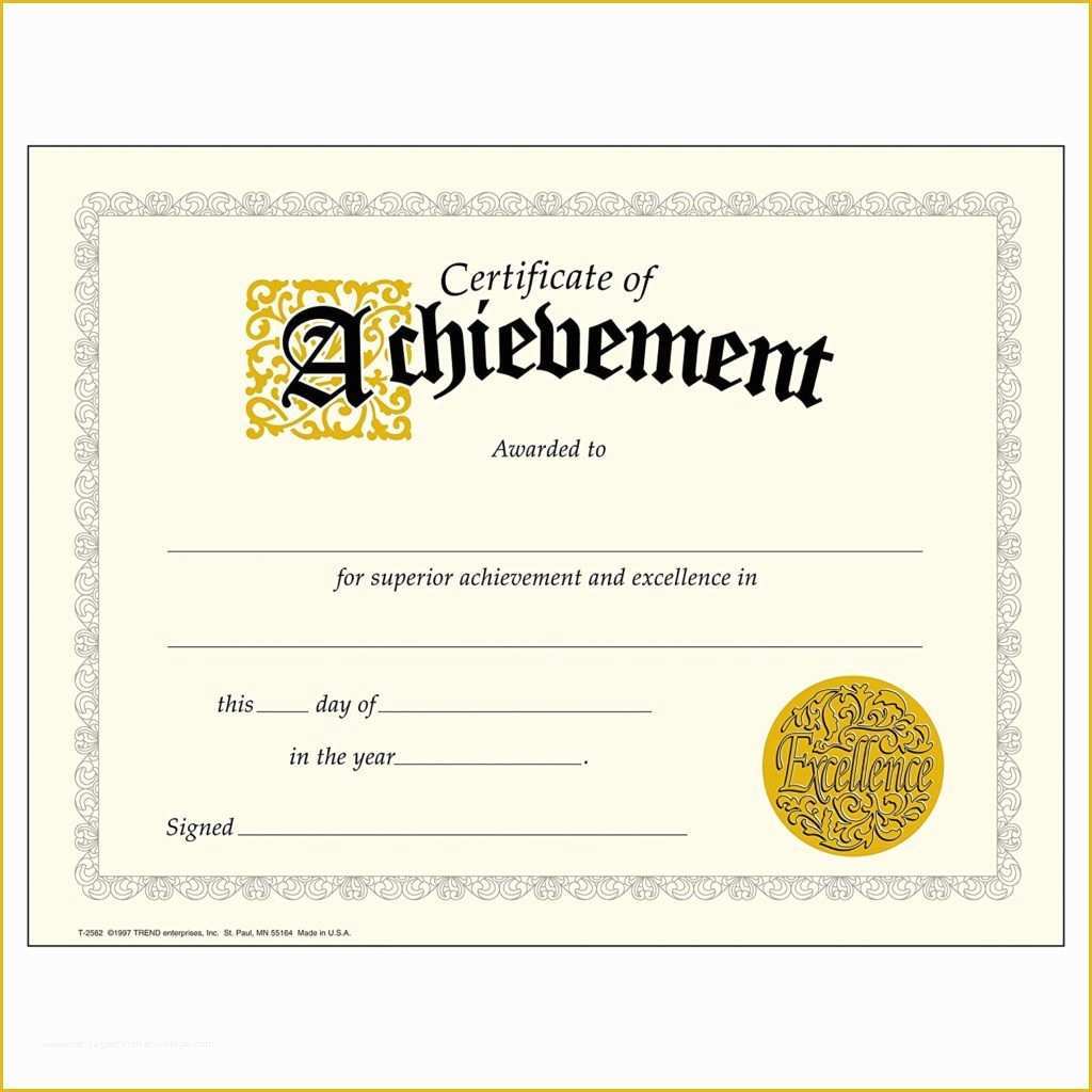 Certificate Of Achievement Template Free Of Certificate Templates